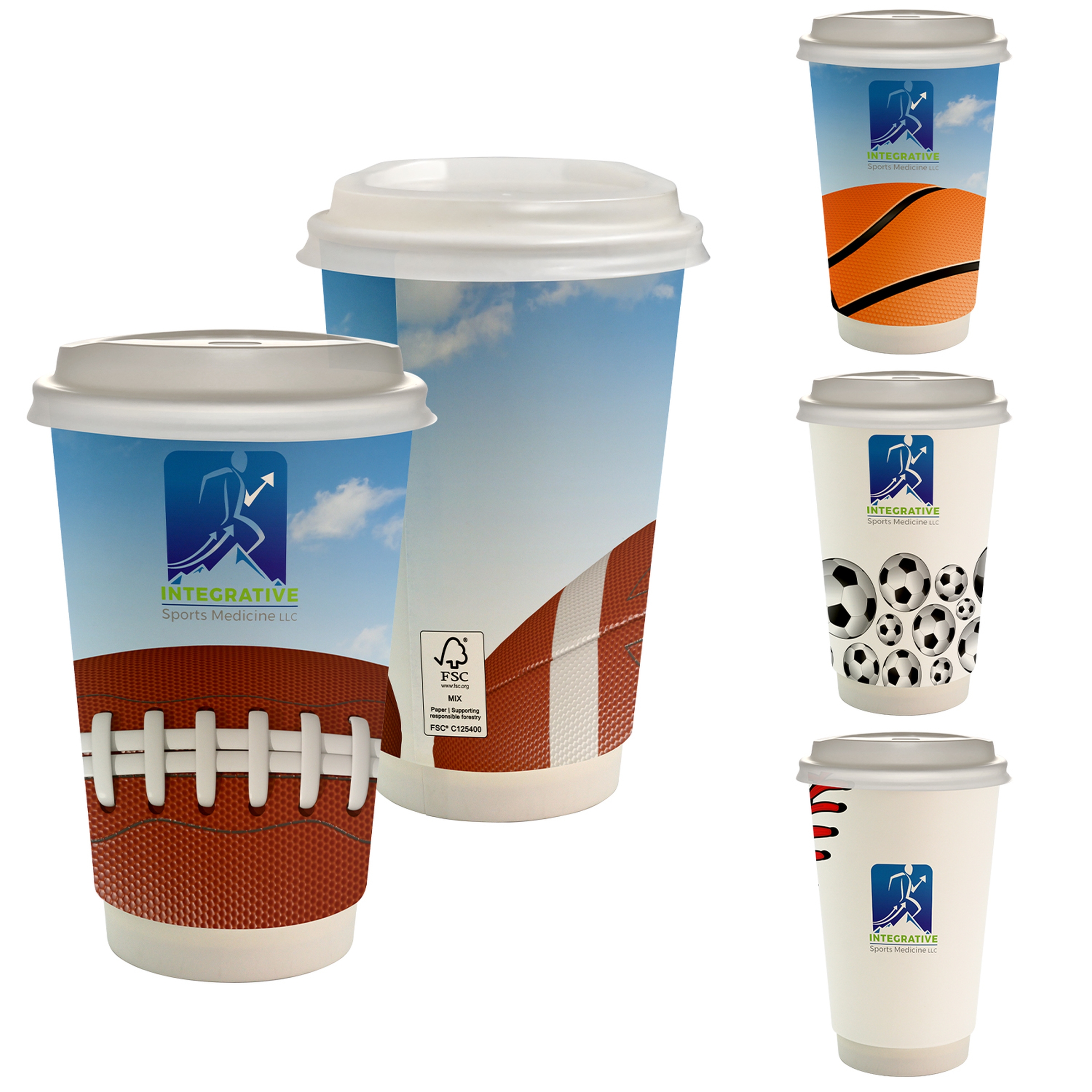 16 oz. Full Color Sporty Paper Cup With Lid 1