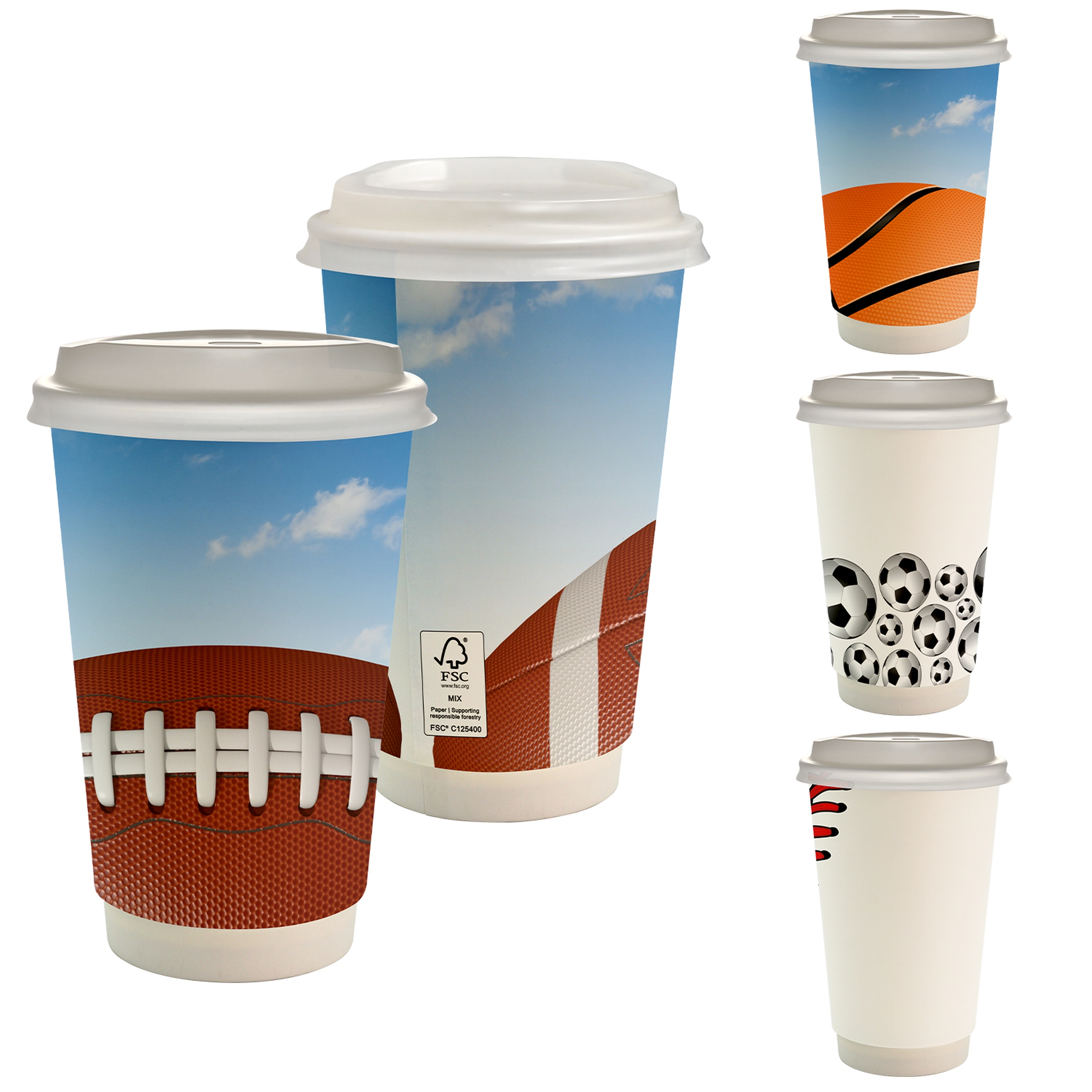 16 oz. Full Color Sporty Paper Cup With Lid 1