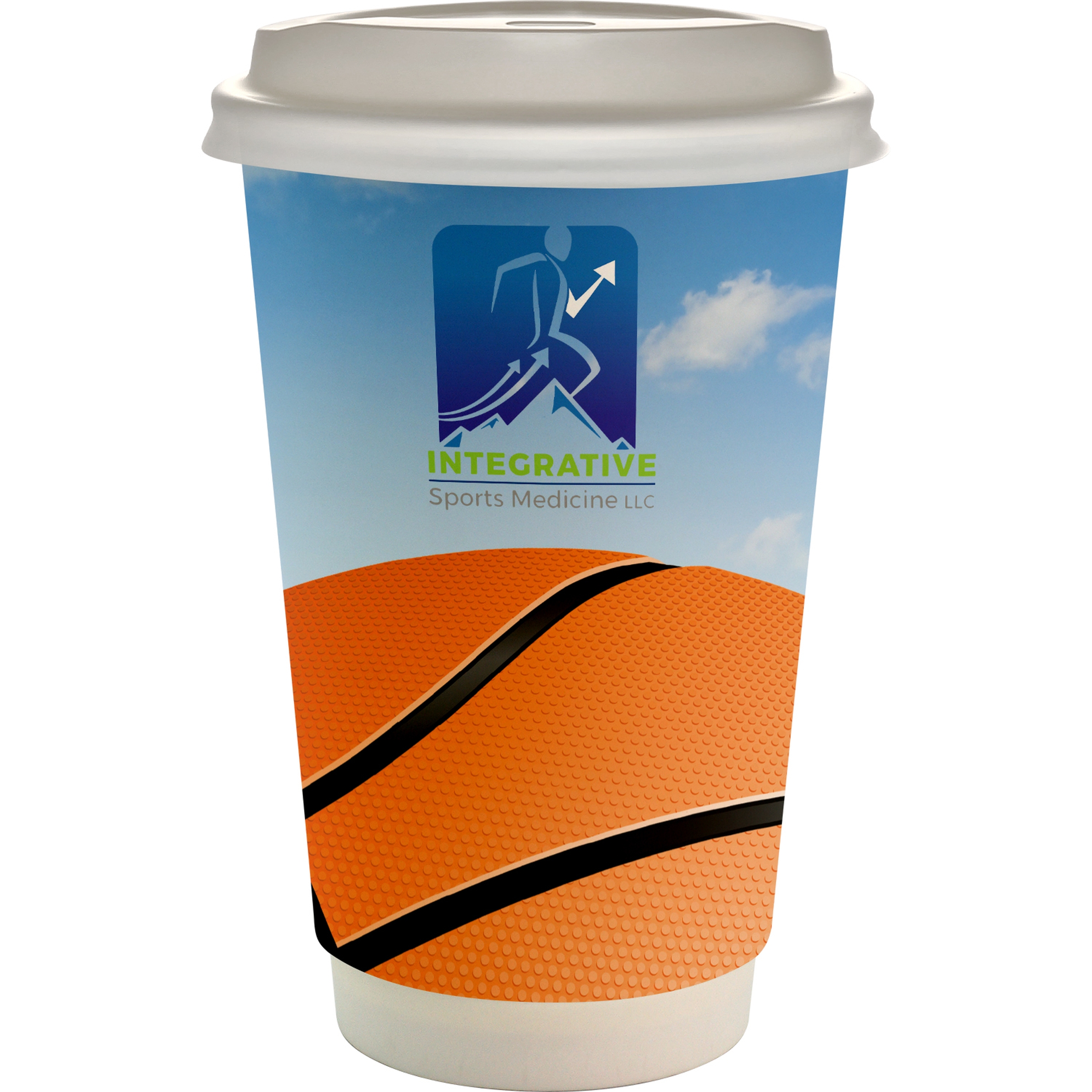 16 oz. Full Color Sporty Paper Cup With Lid 1