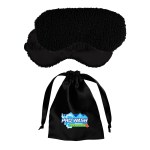 Fuzzy Sleep Mask Set - Black Logo Fuzzy Sleep Mask Set - Black Logo