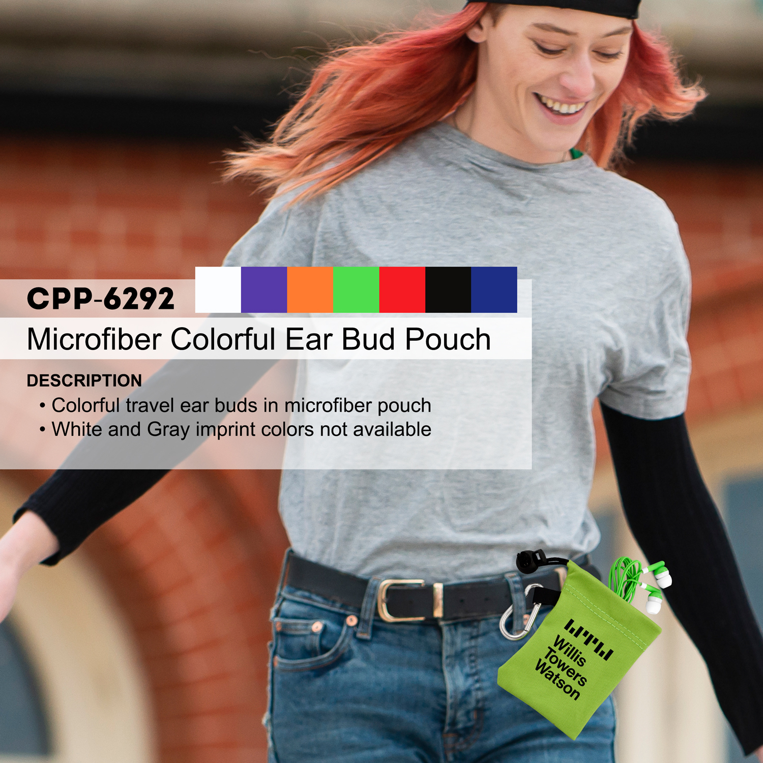 Microfiber Colorful Ear Bud Pouch 1