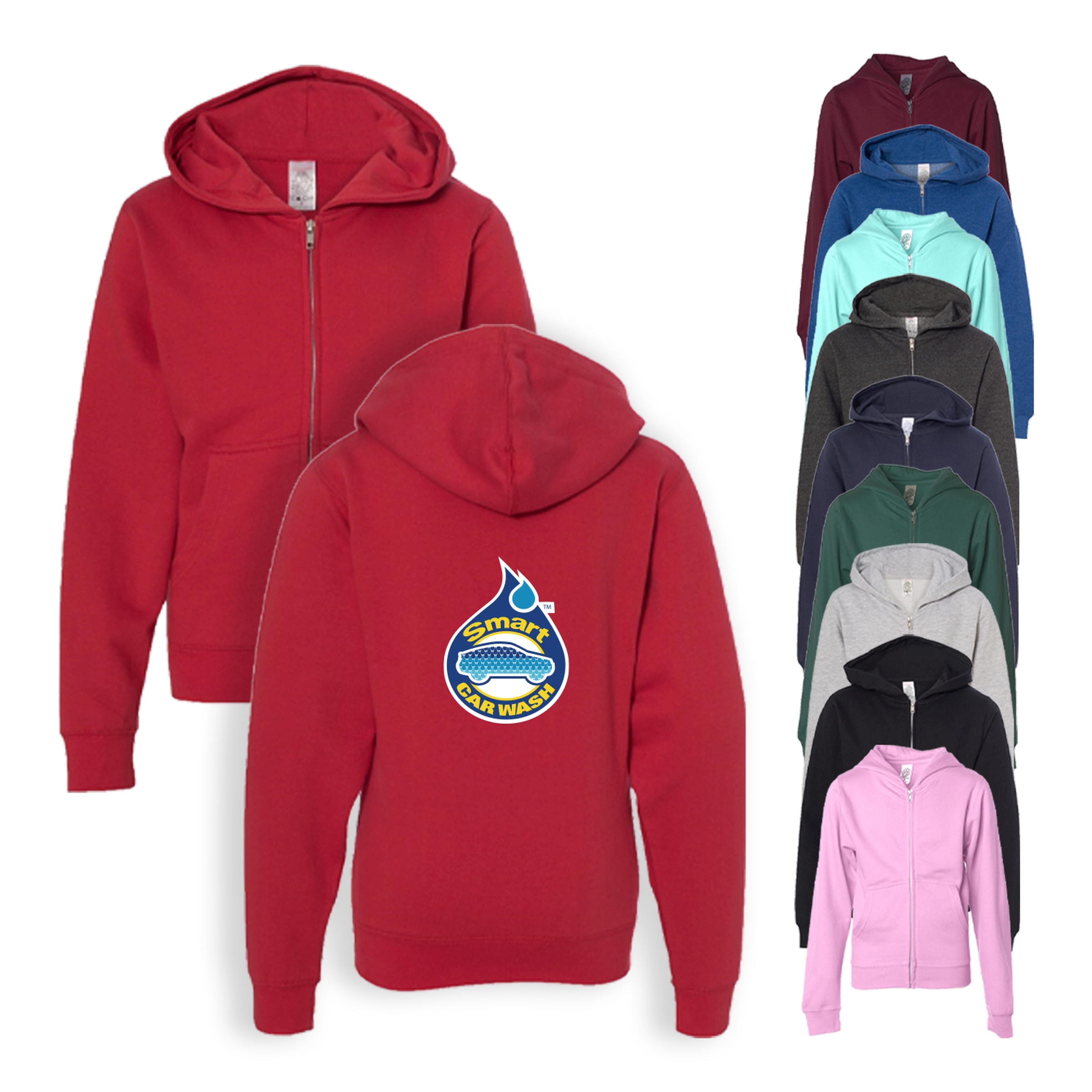 Independent Trading Co. Youth Midweight Zip Hooded Sweatshirt 1