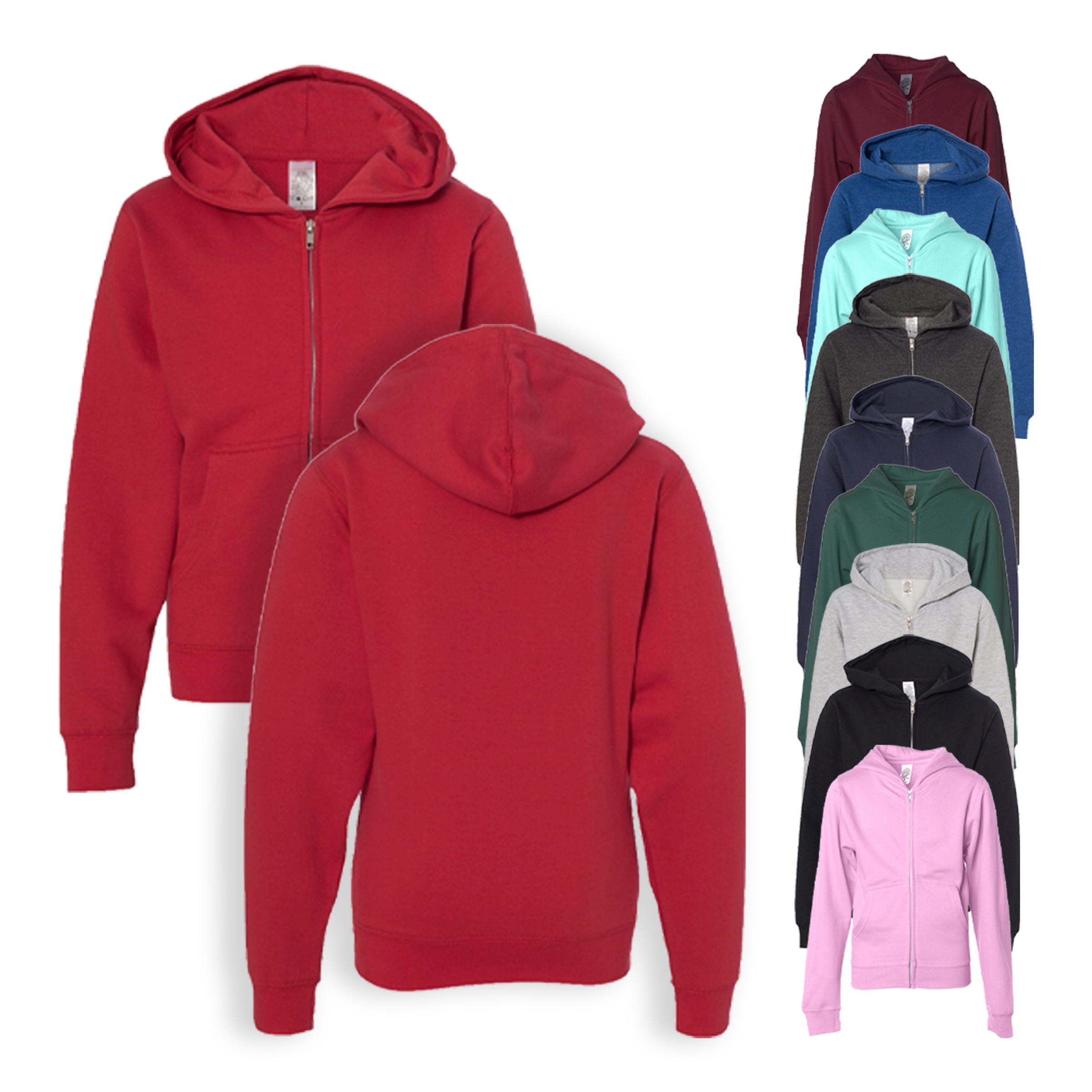 Independent Trading Co. Youth Midweight Zip Hooded Sweatshirt 1
