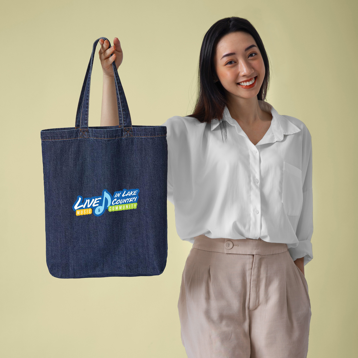 Liberty Bags Cotton Denim Gusseted Tote Bag 1