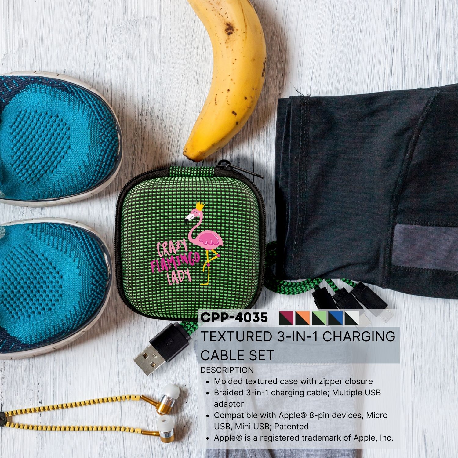 Textured 3-in-1 Charging Cable Set 1