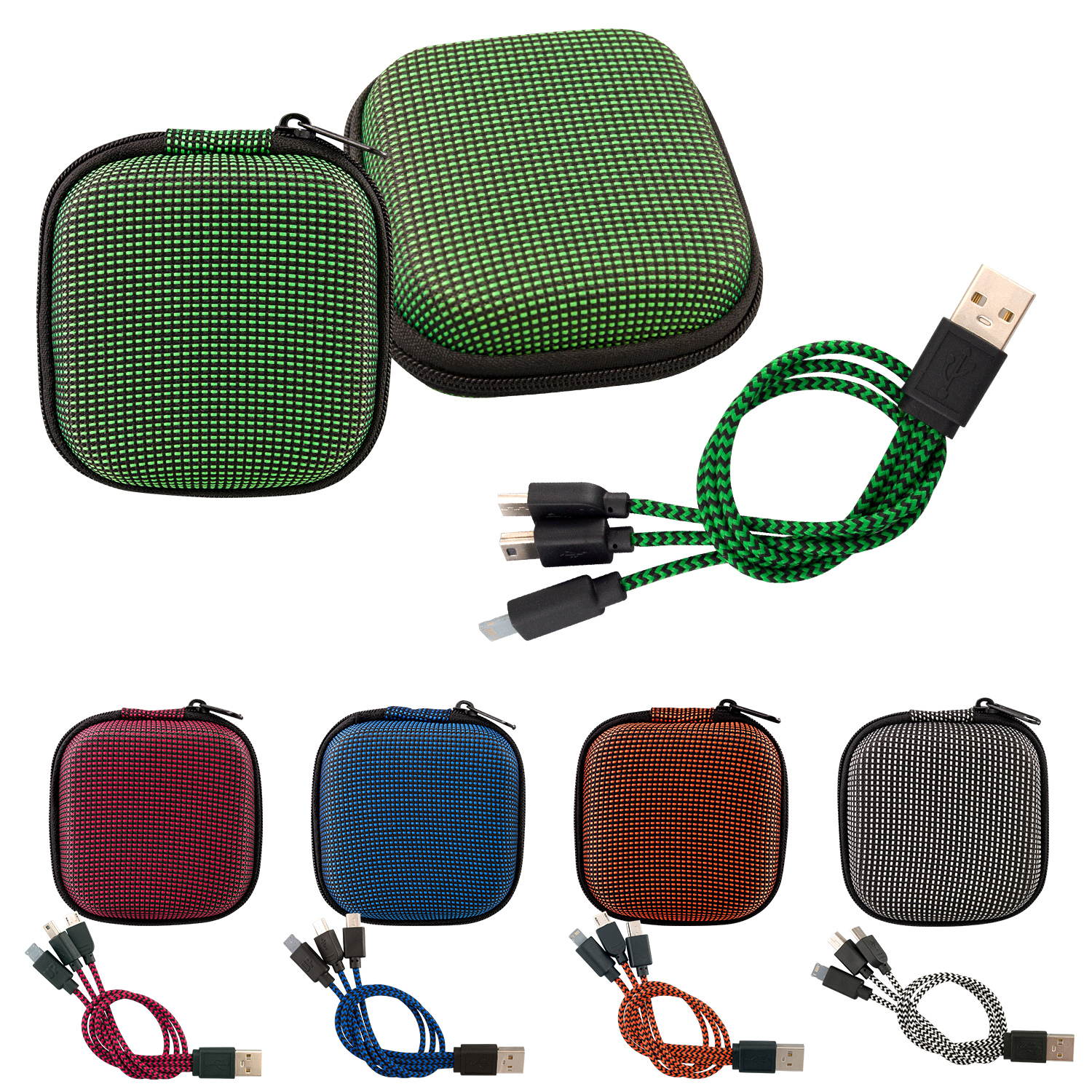 Textured 3-in-1 Charging Cable Set 1