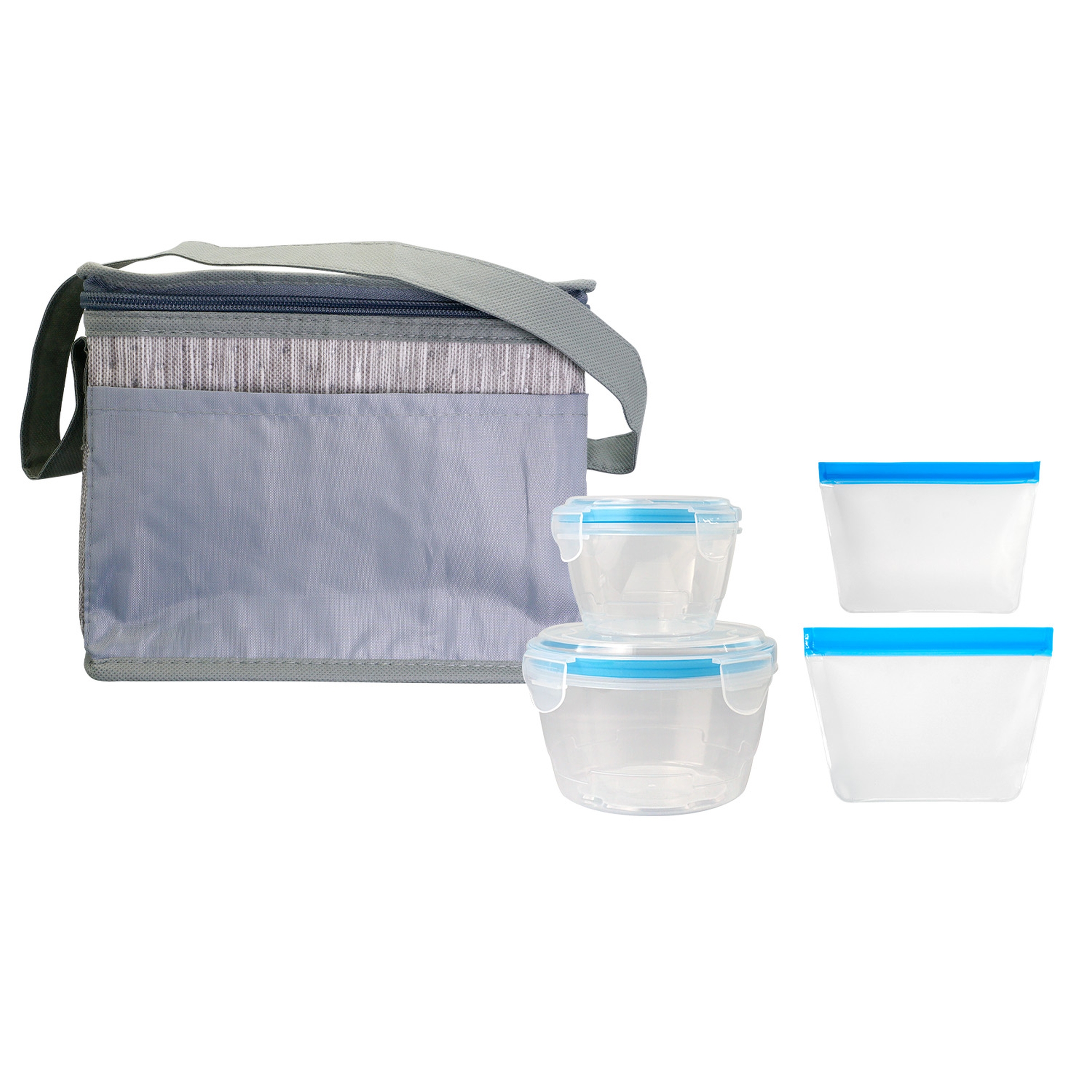 Gray Graph Nested Bagged Lunch Set 1