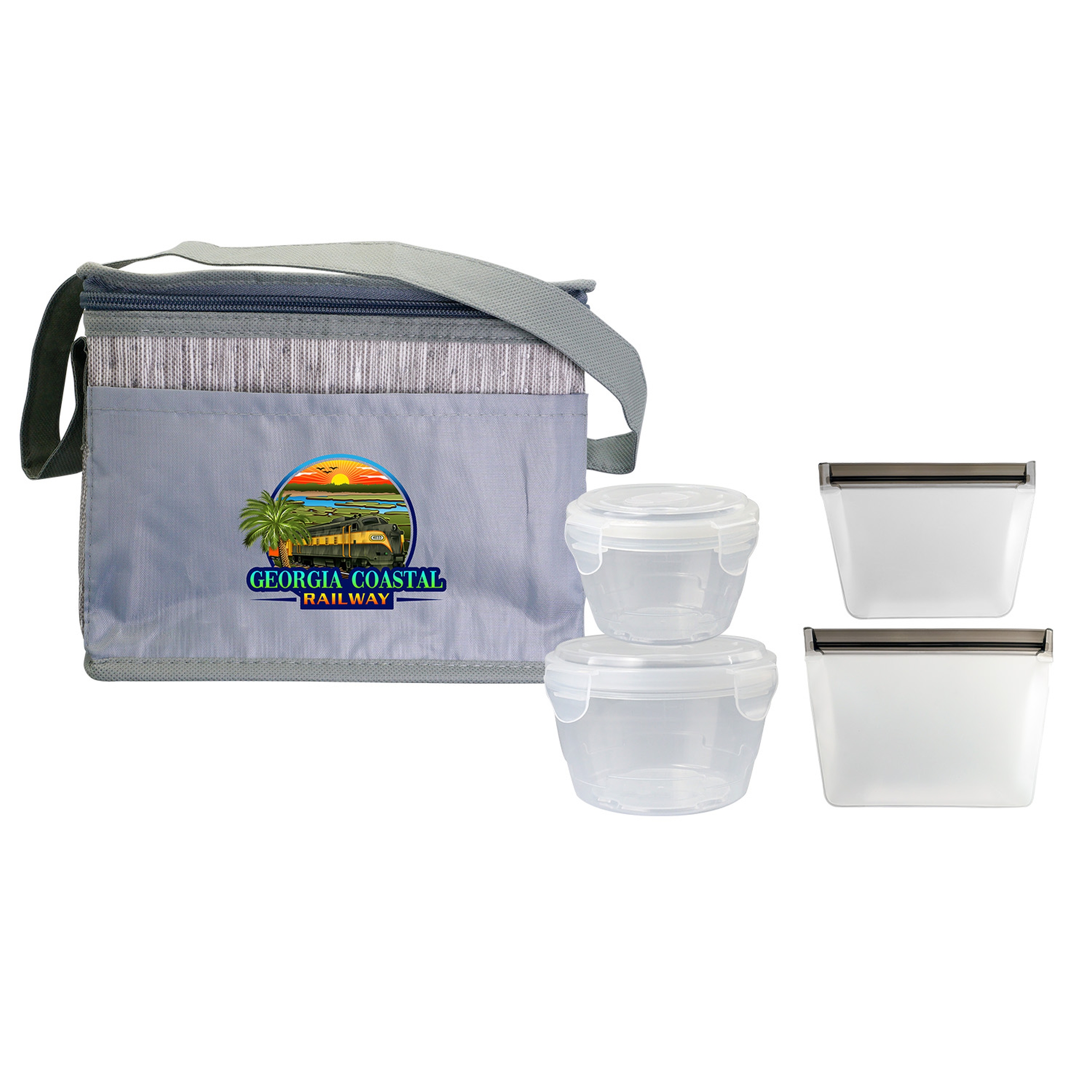Gray Graph Nested Bagged Lunch Set 1