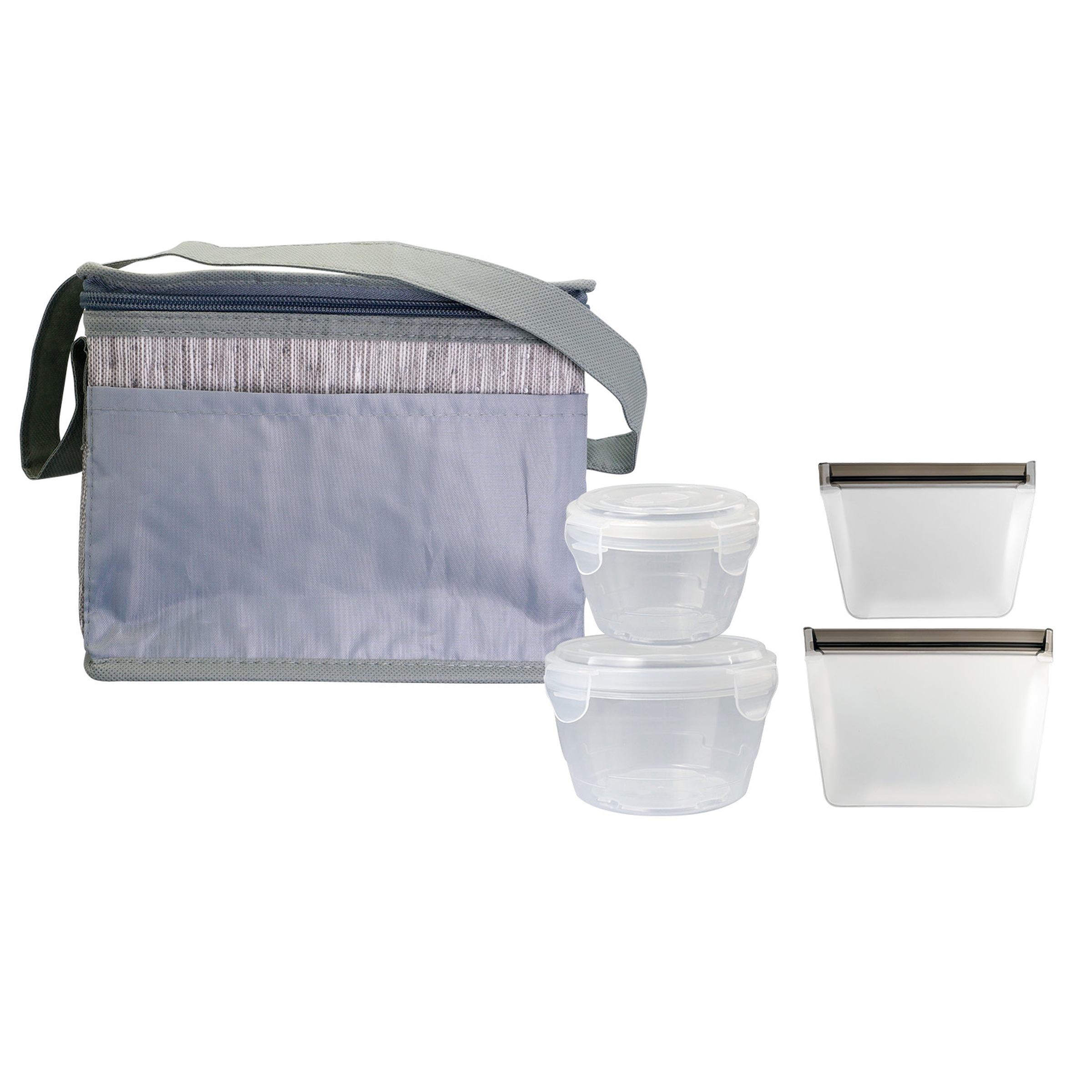 Gray Graph Nested Bagged Lunch Set 1