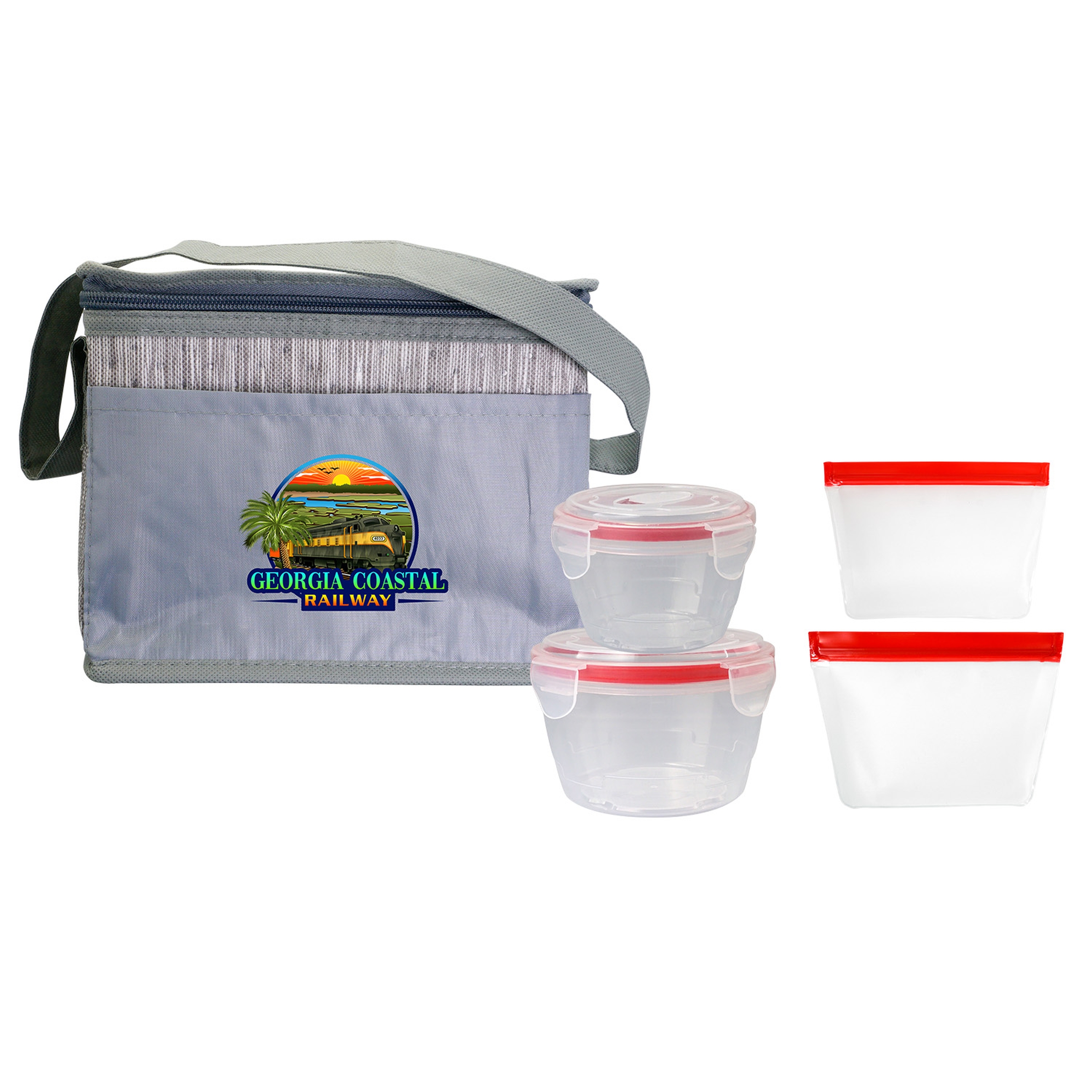 Gray Graph Nested Bagged Lunch Set 1