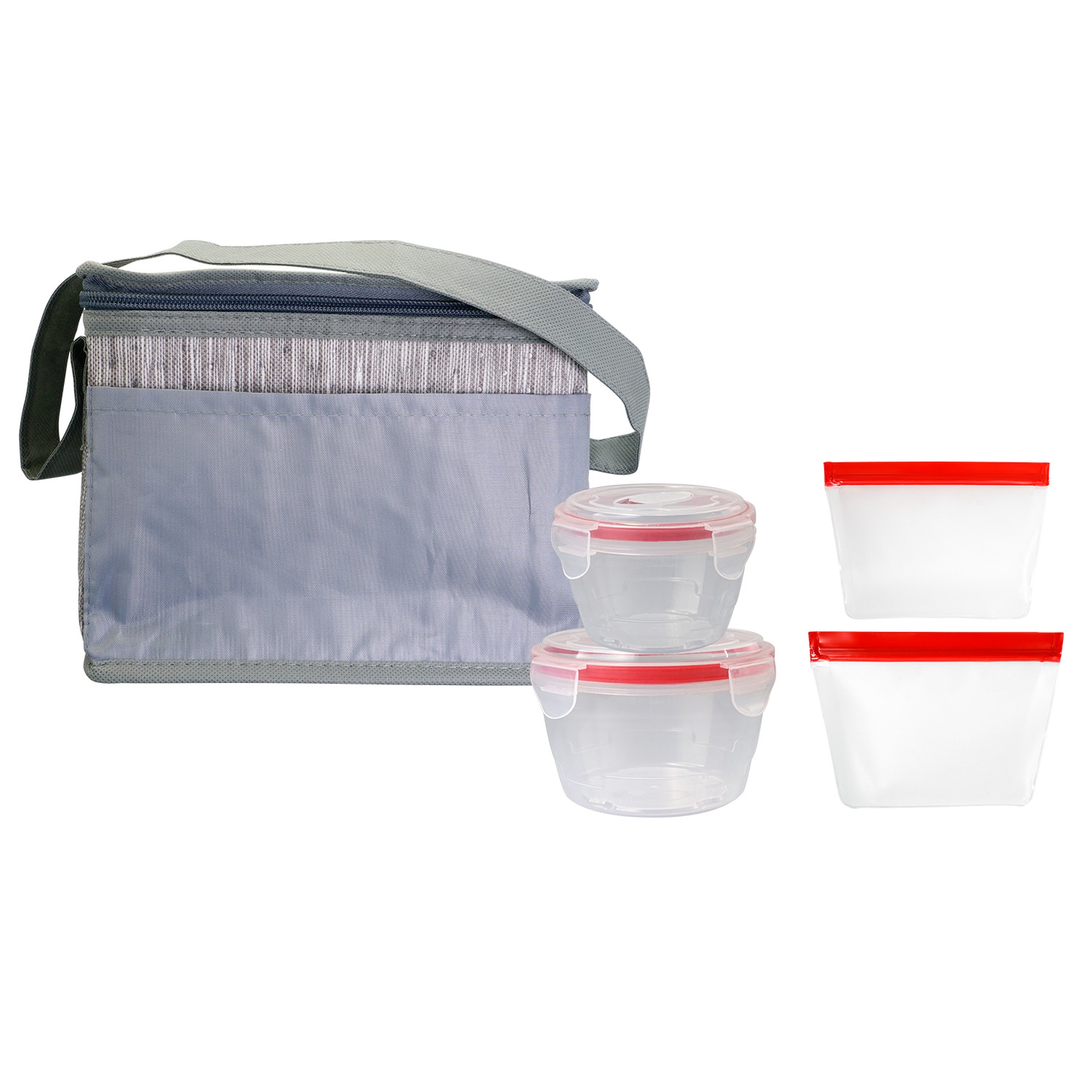 Gray Graph Nested Bagged Lunch Set 1