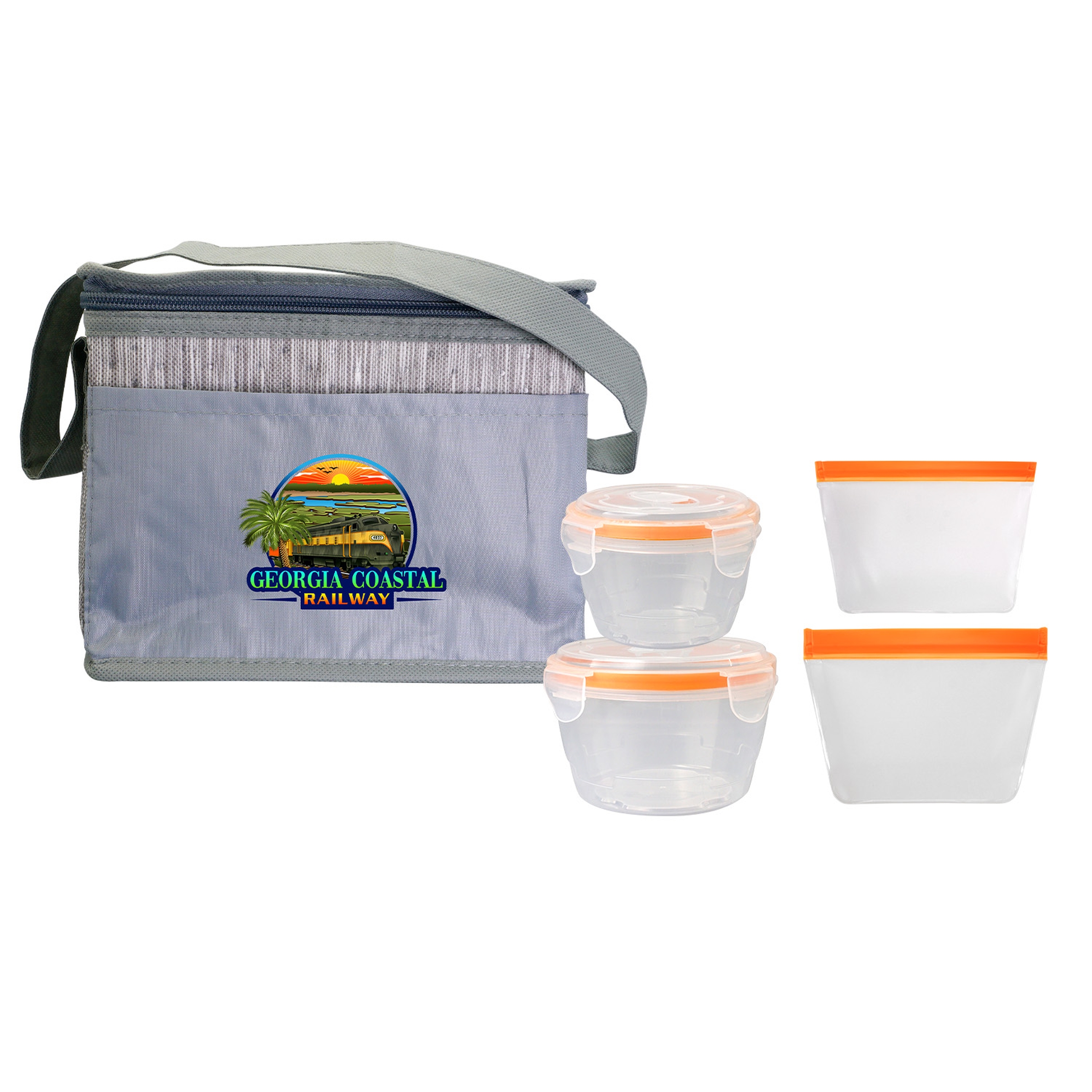 Gray Graph Nested Bagged Lunch Set 1