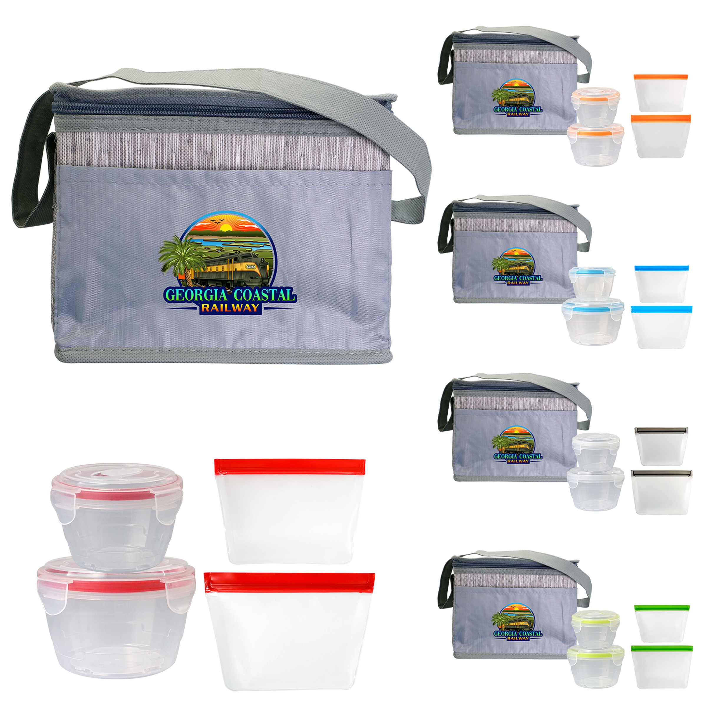 Gray Graph Nested Bagged Lunch Set 1