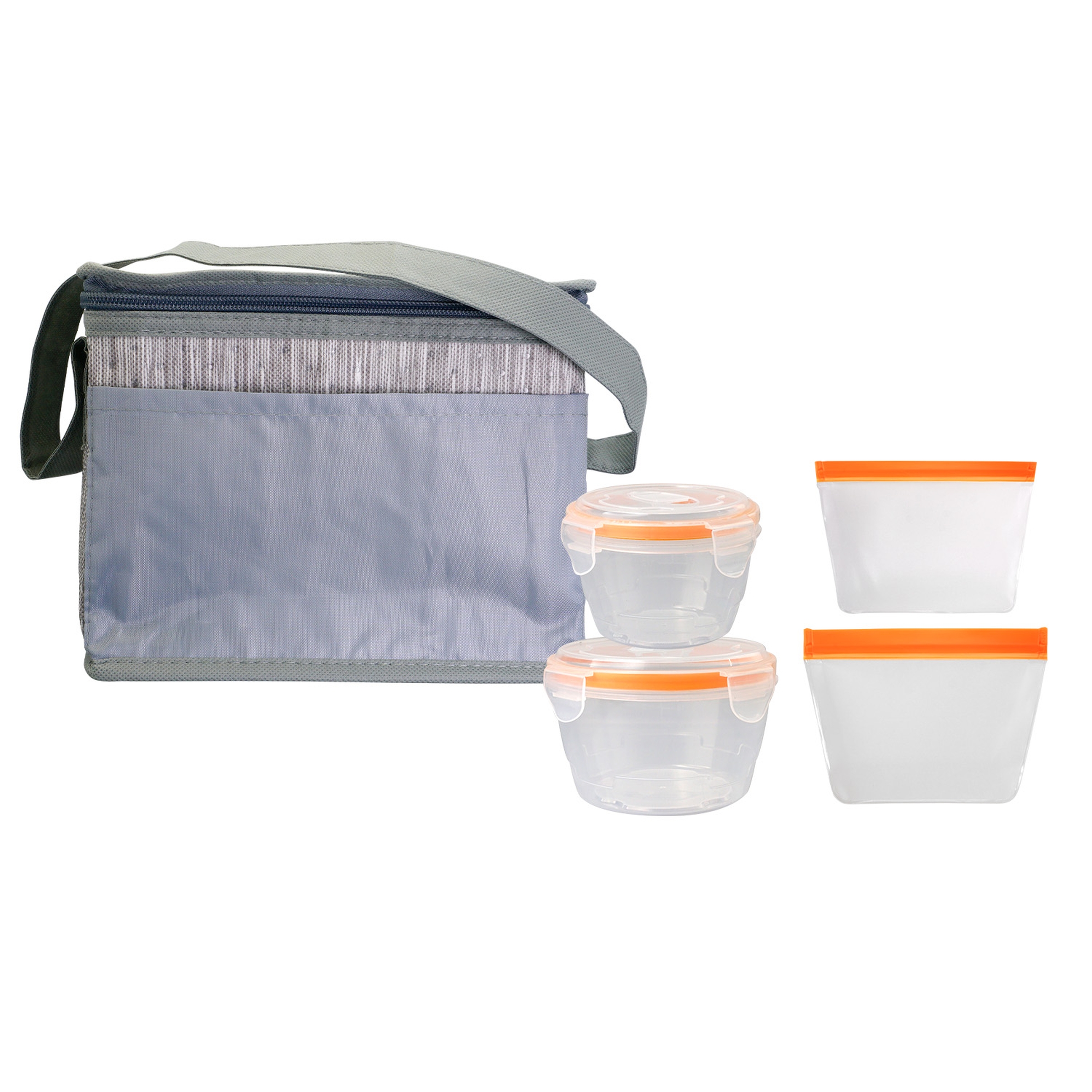 Gray Graph Nested Bagged Lunch Set 1