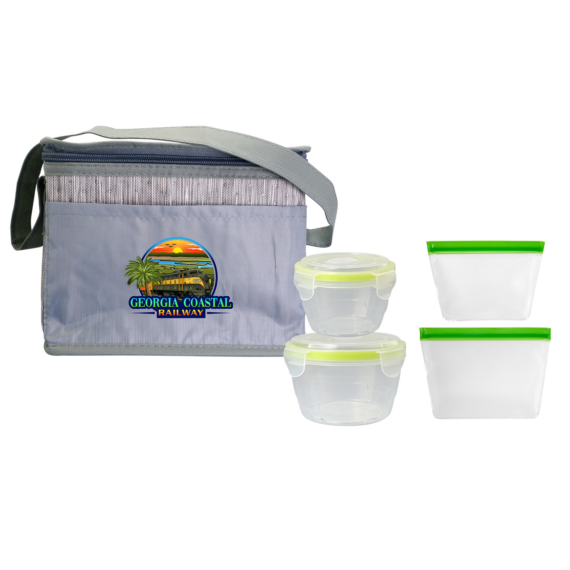 Gray Graph Nested Bagged Lunch Set 1