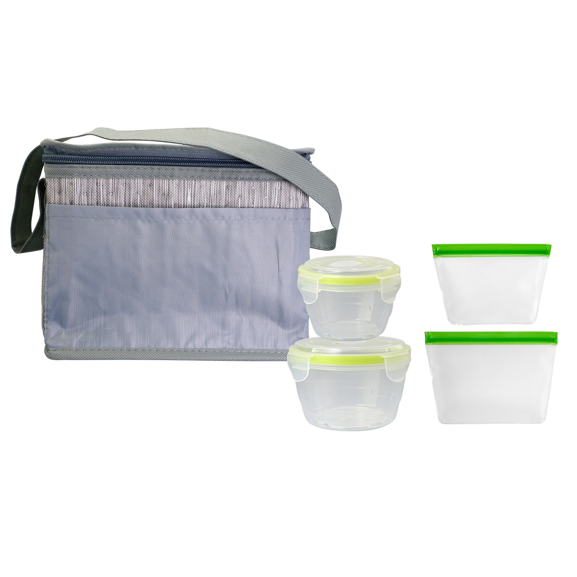 Gray Graph Nested Bagged Lunch Set 1