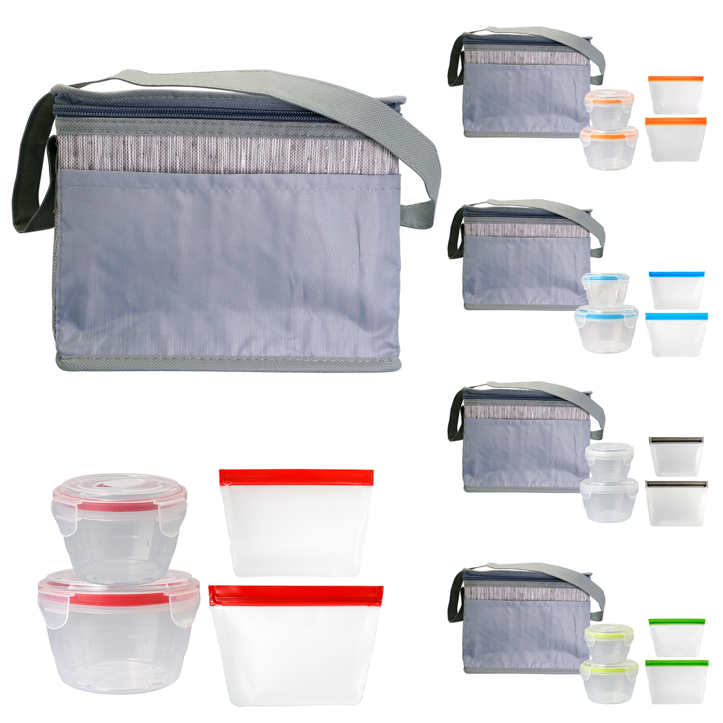 Gray Graph Nested Bagged Lunch Set 1