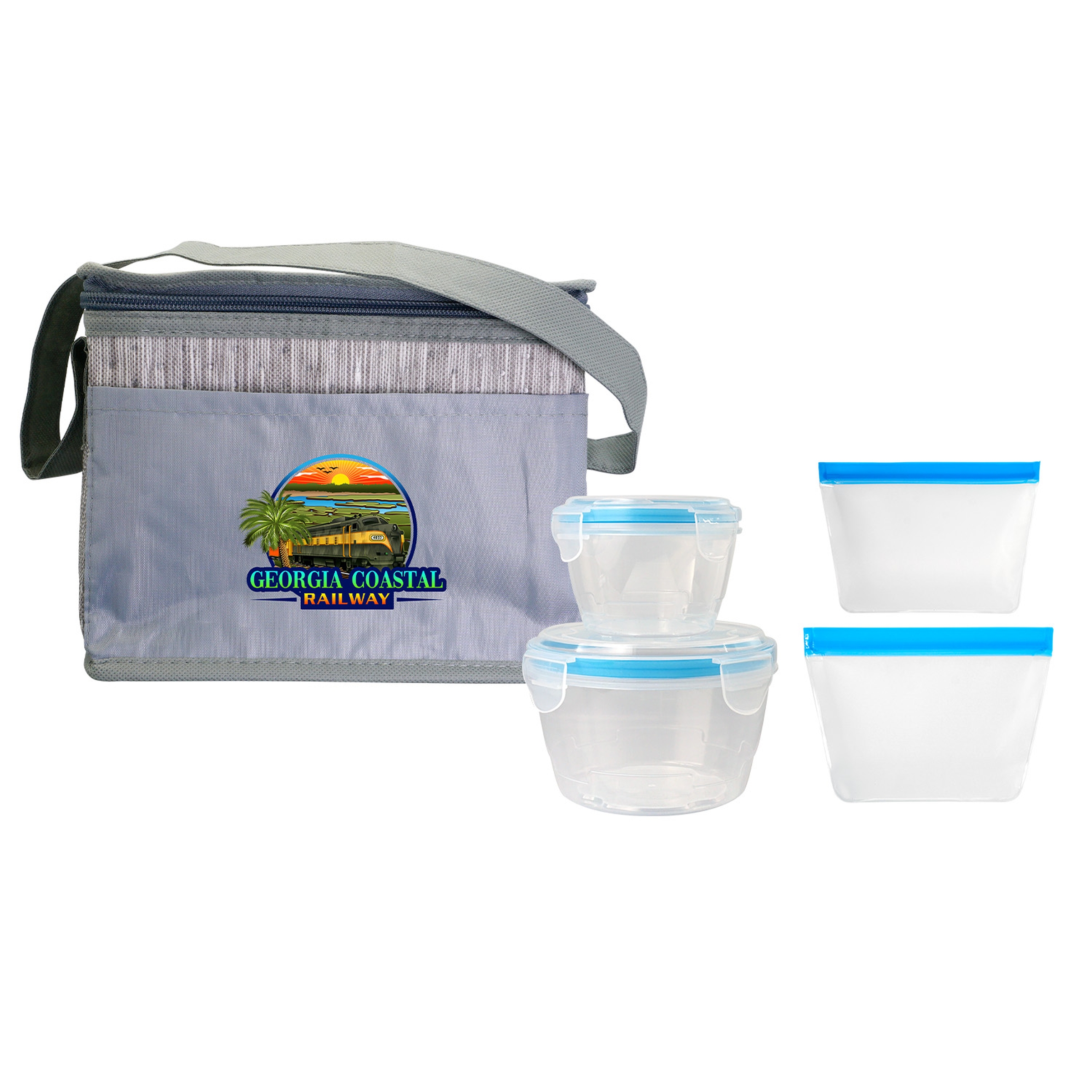 Gray Graph Nested Bagged Lunch Set 1