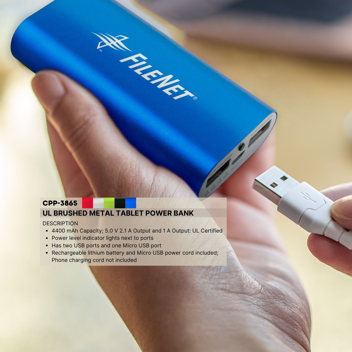 UL Brushed Metal Tablet Power Bank 1