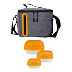 Portion Control Oval Cooler Lunch Set - Orange Portion Control Oval Cooler Lunch Set - Orange