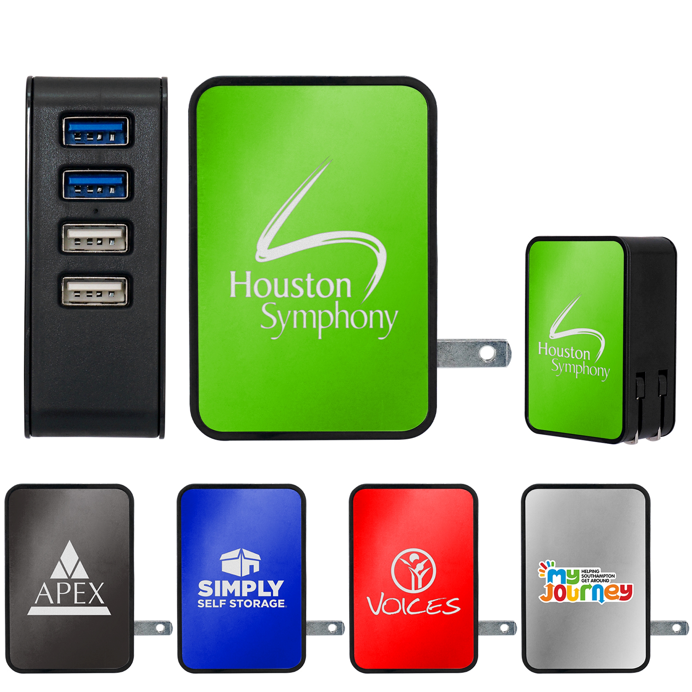 UL 4 Port Vivid USB Folding Wall Charger 1