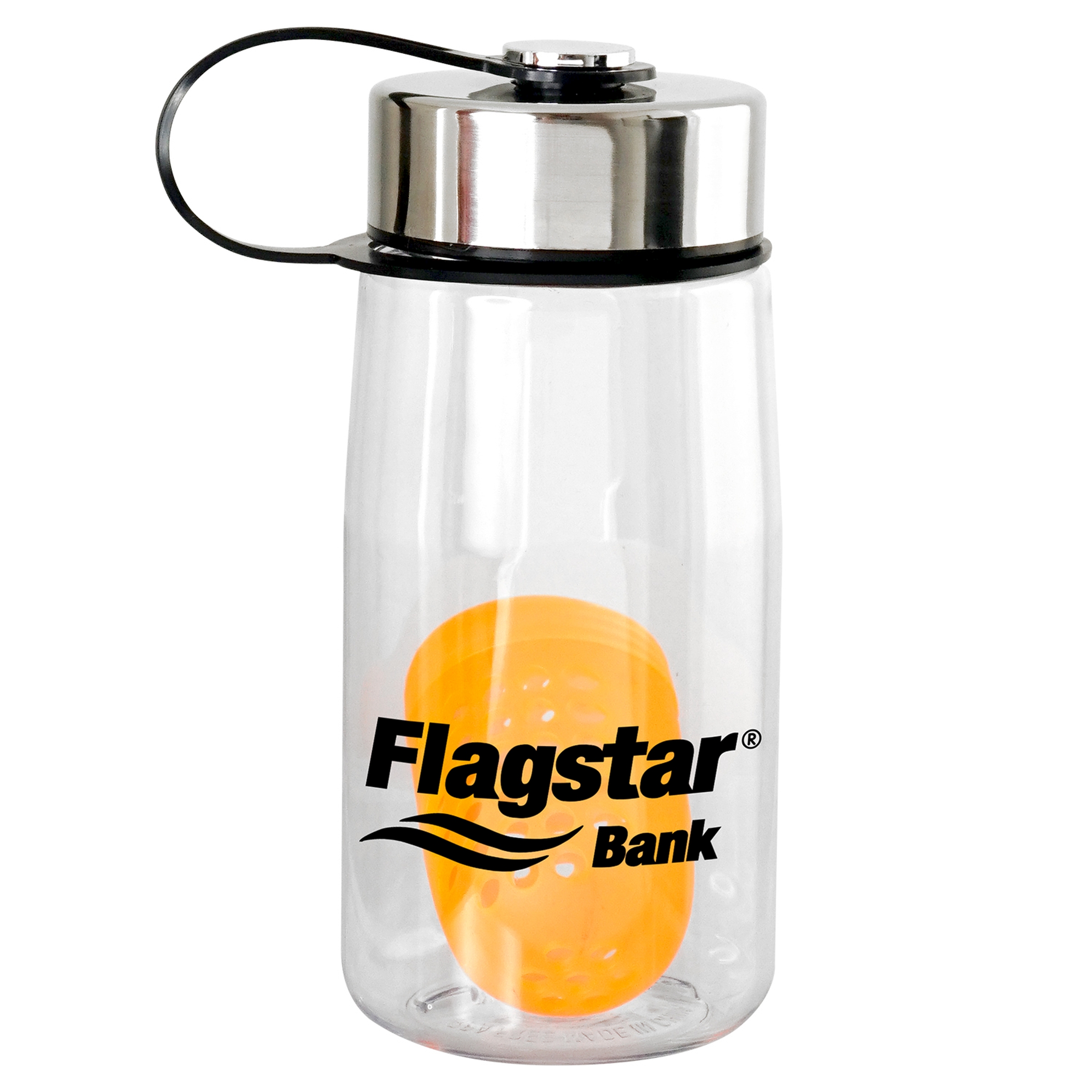 Metal Lanyard Lid 18 oz. Recycled Bottle with Floating Infuser 1