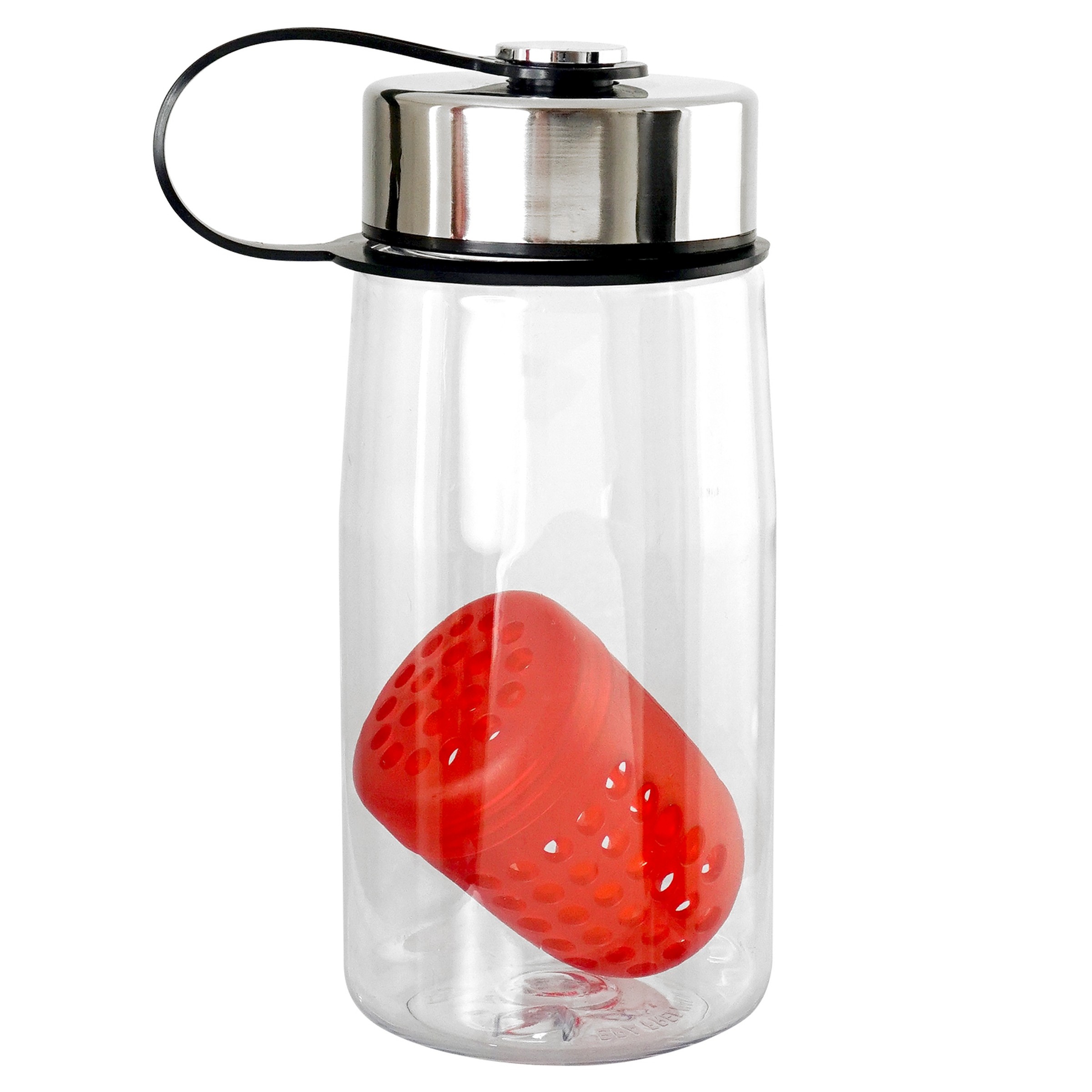 Metal Lanyard Lid 18 oz. Recycled Bottle with Floating Infuser 1