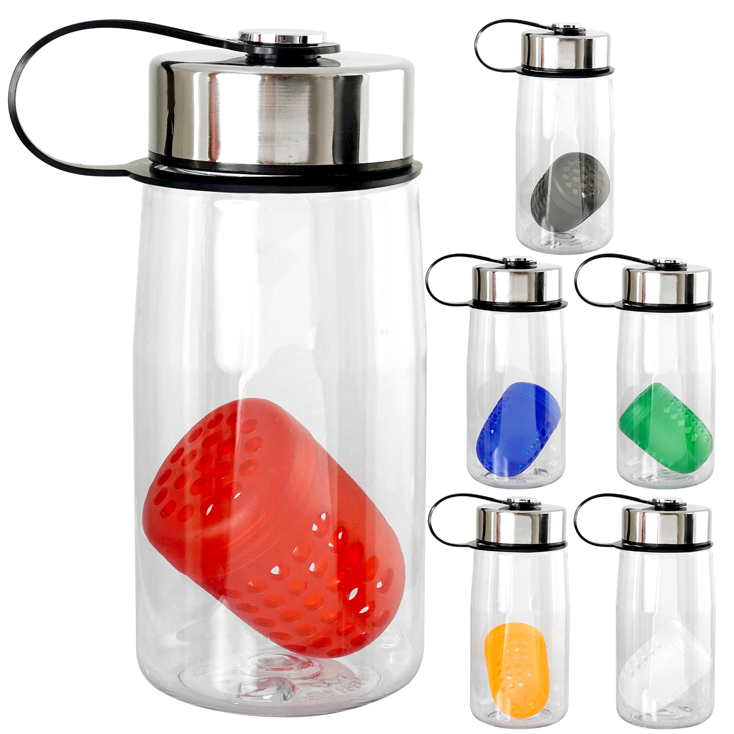 Metal Lanyard Lid 18 oz. Recycled Bottle with Floating Infuser 1