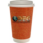 16 oz. Full Color Ridge Paper Cup With Lid - orange 16 oz. Full Color Ridge Paper Cup With Lid - orange