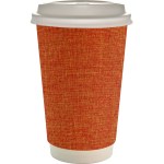 16 oz. Full Color Ridge Paper Cup With Lid - orange 16 oz. Full Color Ridge Paper Cup With Lid - orange