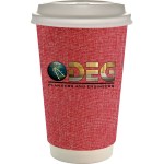 16 oz. Full Color Ridge Paper Cup With Lid - red 16 oz. Full Color Ridge Paper Cup With Lid - red
