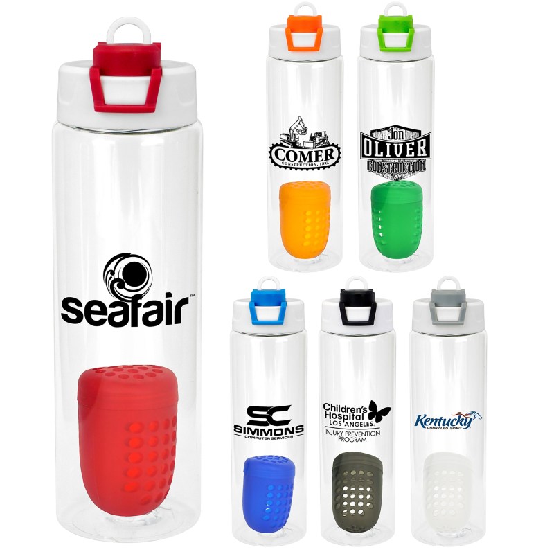 Two Tone Pop Up 24 oz. Recycled Bottle with Floating Infuser 1 Two Tone Pop Up 24 oz. Recycled Bottle with Floating Infuser 1