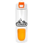 Two Tone Pop Up 24 oz. Recycled Bottle with Floating Infuser - orange Two Tone Pop Up 24 oz. Recycled Bottle with Floating Infuser - orange