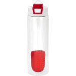 Two Tone Pop Up 24 oz. Recycled Bottle with Floating Infuser - red Two Tone Pop Up 24 oz. Recycled Bottle with Floating Infuser - red