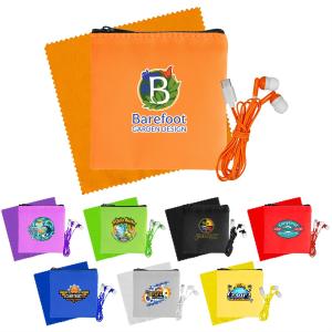 Colorful RPET Ear Bud & Cloth Set 1 Colorful RPET Ear Bud & Cloth Set 1