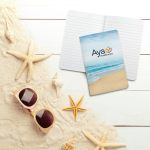 5" x 7" Seaside Sewn Paper Cover Notebook - lifestyle 5" x 7" Seaside Sewn Paper Cover Notebook - lifestyle