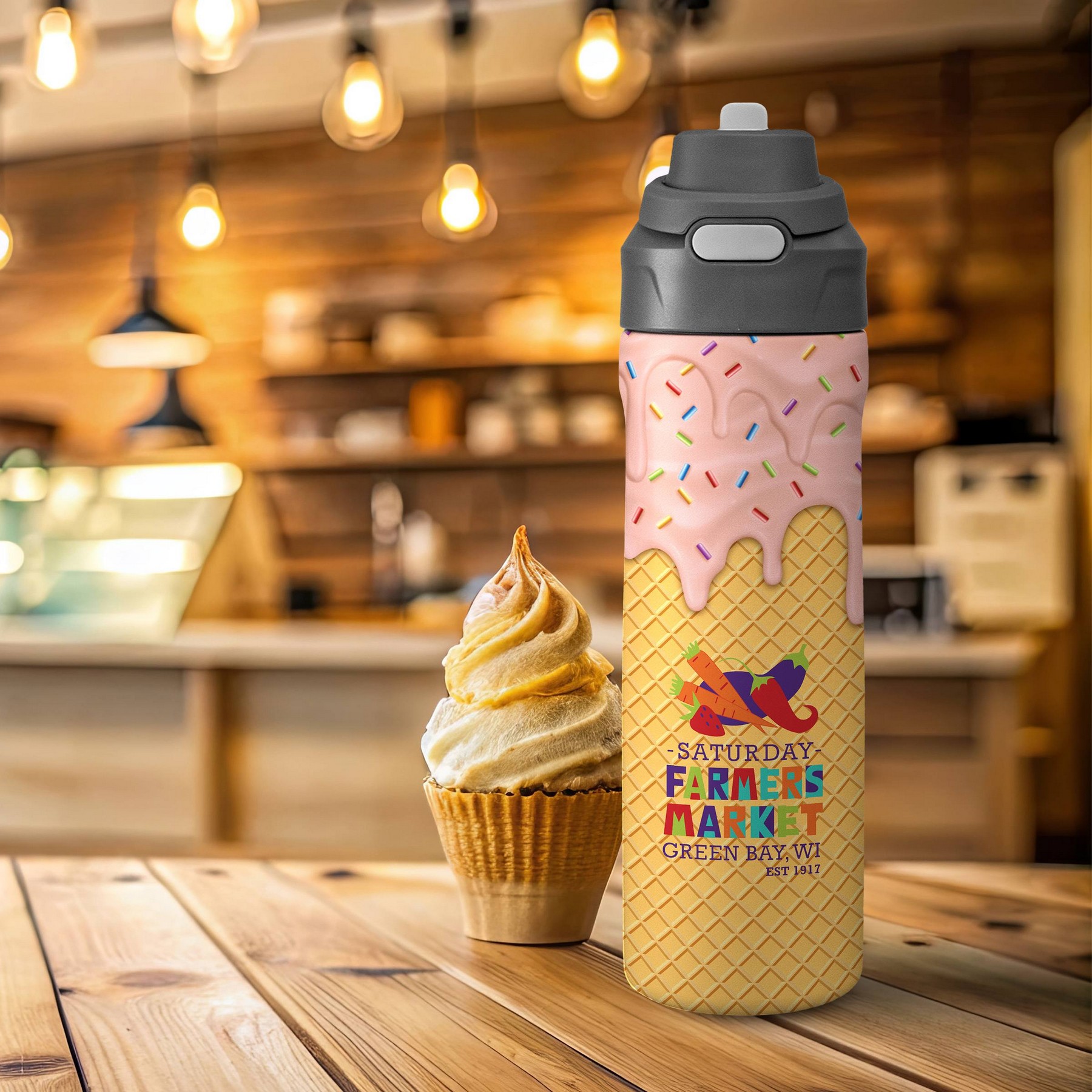 Pop Up 24 Oz. Recycled Ice Cream Bottle 1