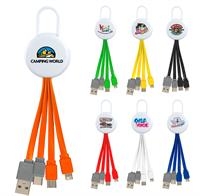 White Vivid Clip 3-in-1 Dual Input Charging Cable 1 White Vivid Clip 3-in-1 Dual Input Charging Cable 1