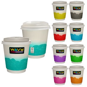 10 oz. Full Color Turbulent Waves Insulated Paper Cup With Lid 1 10 oz. Full Color Turbulent Waves Insulated Paper Cup With Lid 1