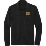 Mercer+Mettle™ Double-Knit Snap Front Emblem Jacket - Deep Black Mercer+Mettle™ Double-Knit Snap Front Emblem Jacket - Deep Black