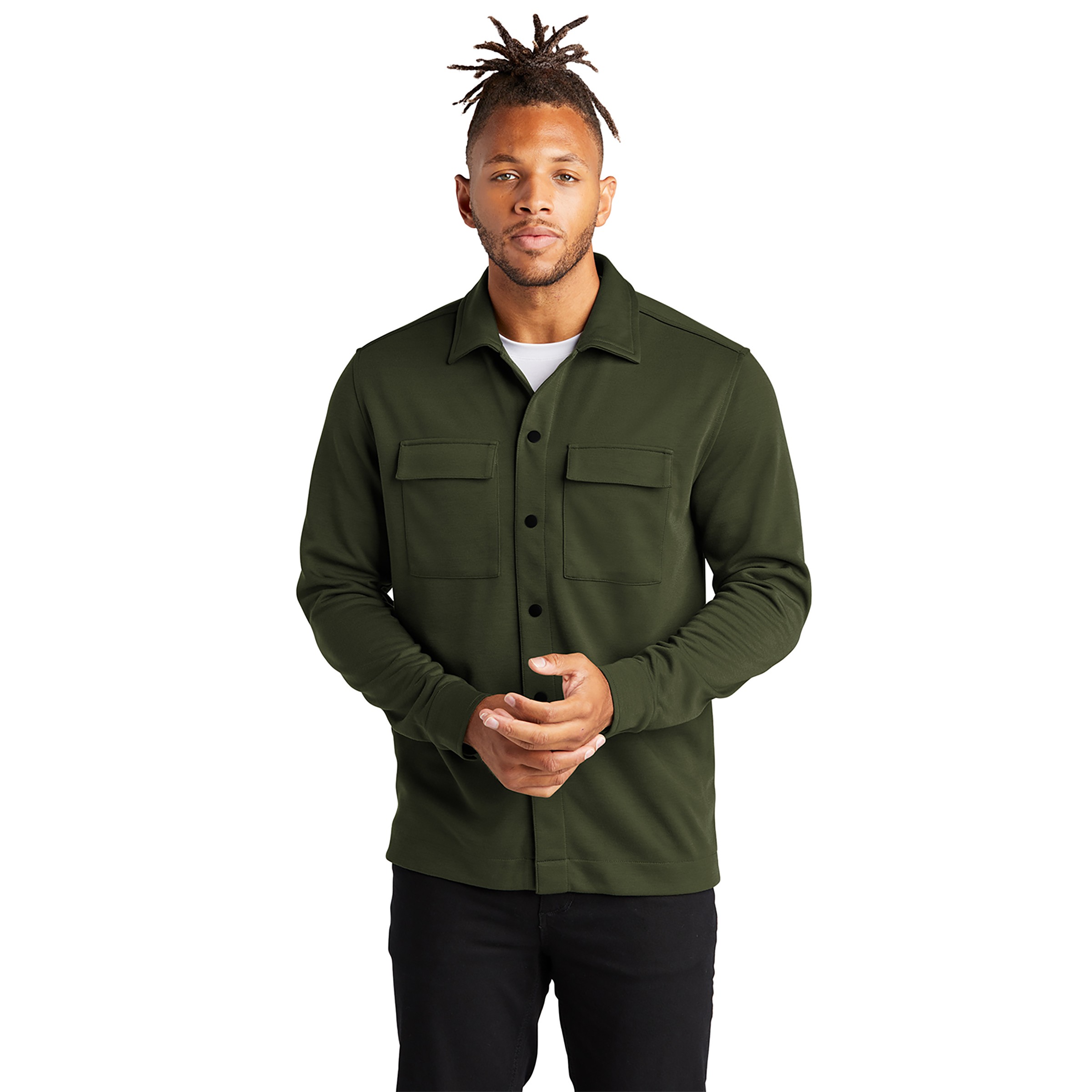 Mercer+Mettle™ Double-Knit Snap Front Emblem Jacket 1