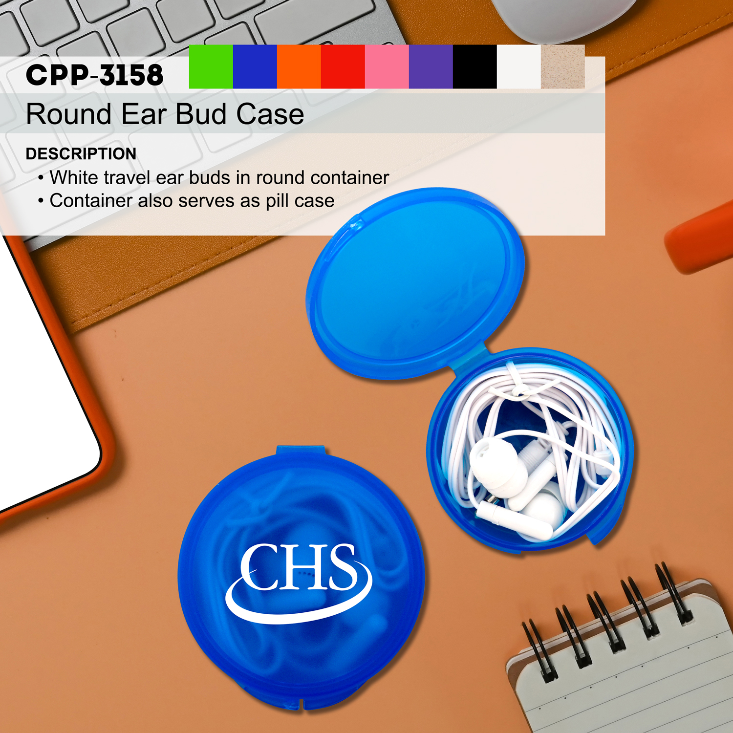 Round Ear Bud Case 1