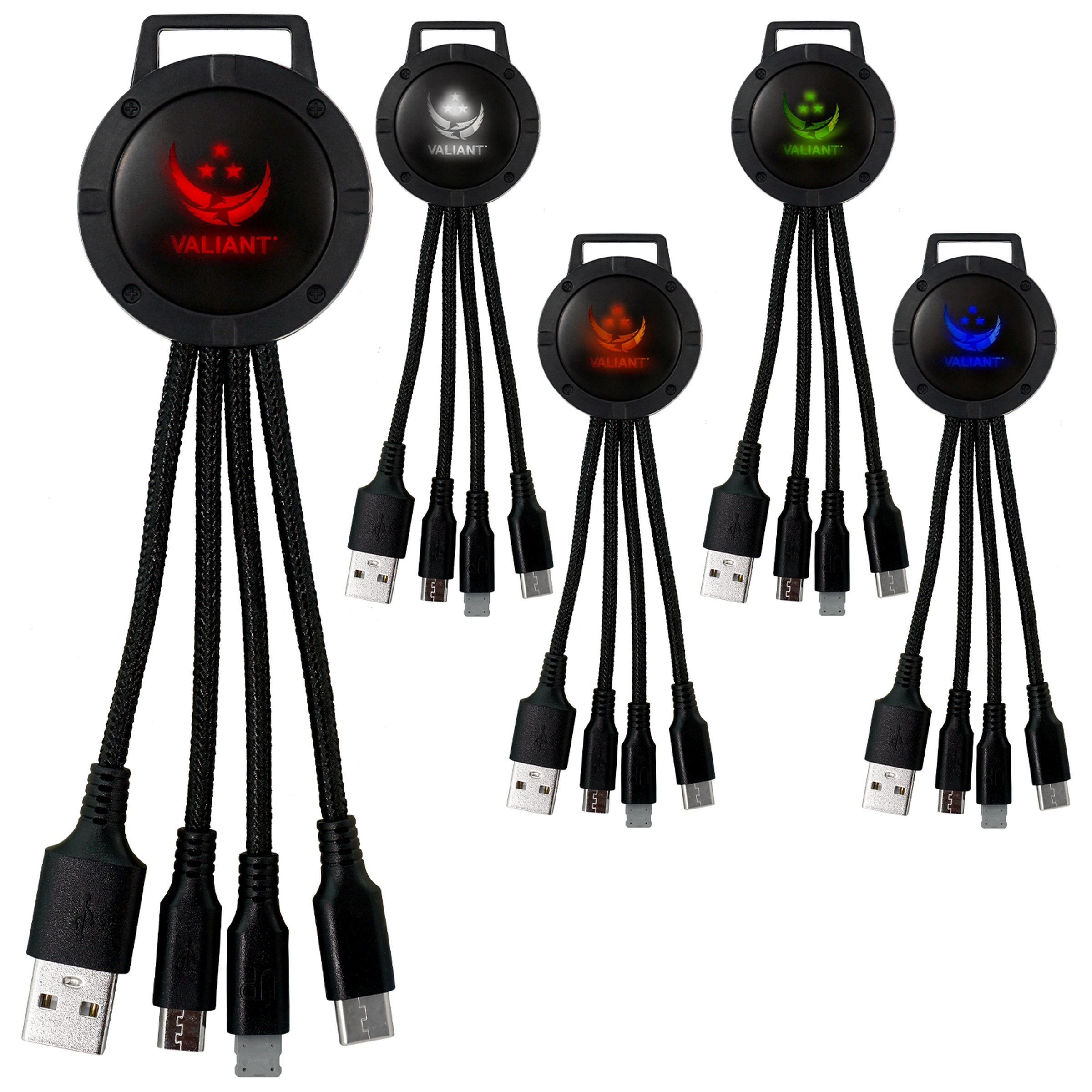 Light Up Color Two Tone 3-in-1 Charging Cable 1