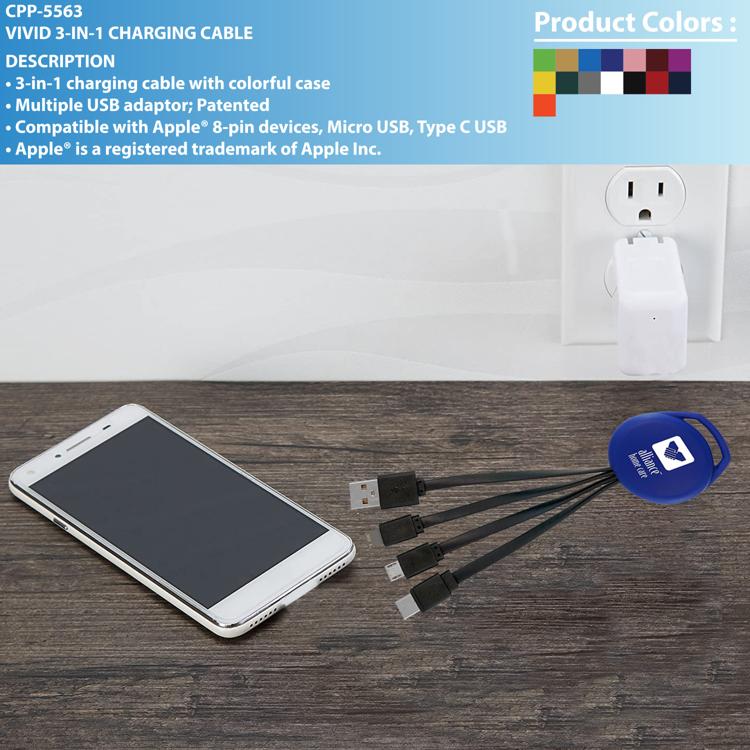 Vivid 3-in-1 Charging Cable 1