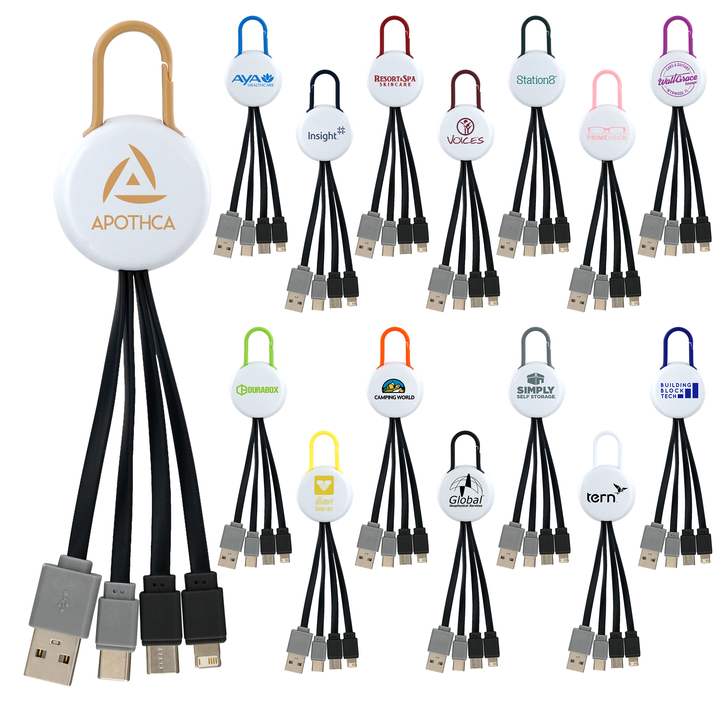 White Colorful Clip Dual Input 3" 1 Charging Cable 1 White Colorful Clip Dual Input 3" 1 Charging Cable 1