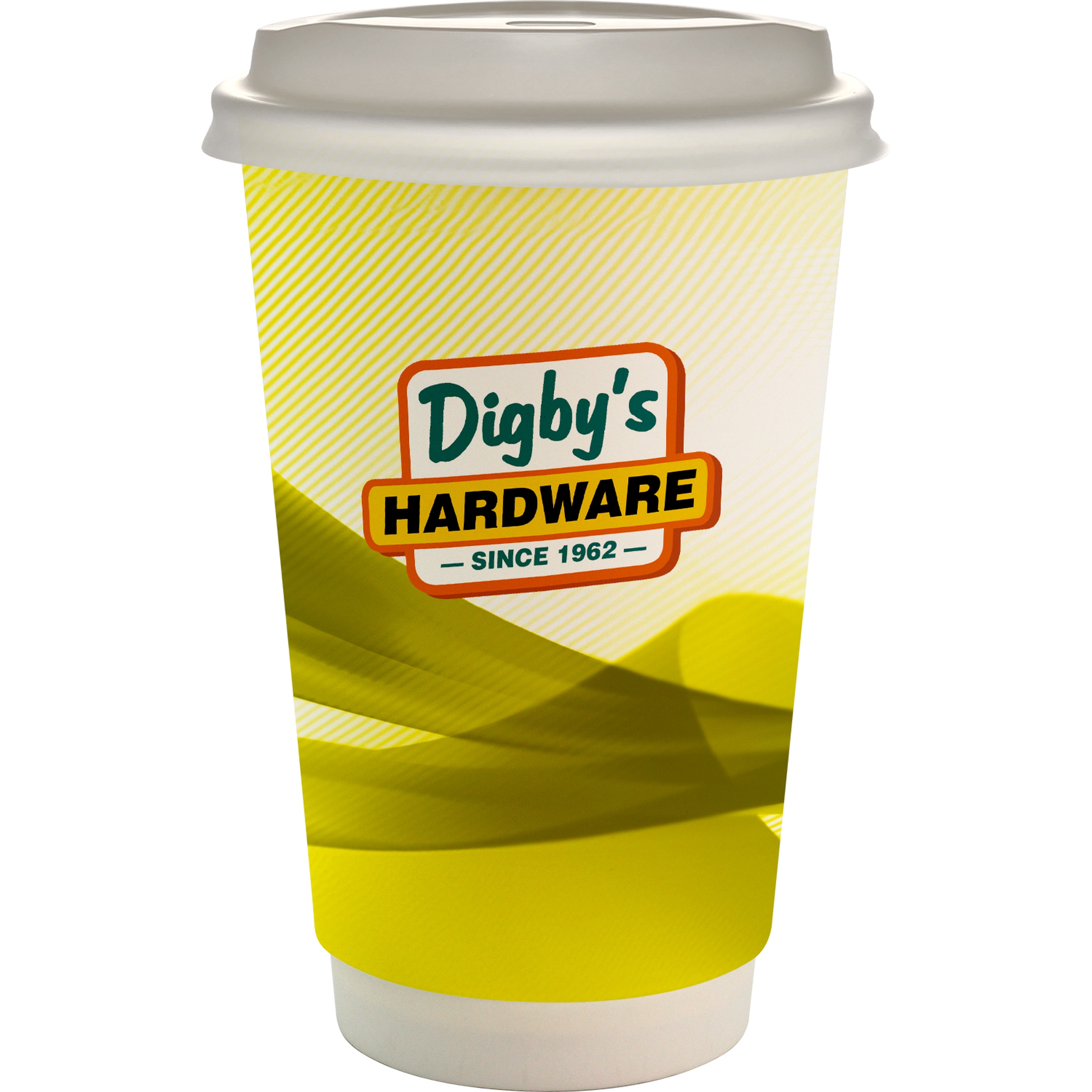 16 oz. Full Color Groovy Paper Cup With Lid 1