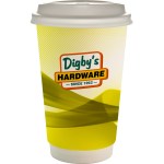 16 oz. Full Color Groovy Paper Cup With Lid - yellow 16 oz. Full Color Groovy Paper Cup With Lid - yellow