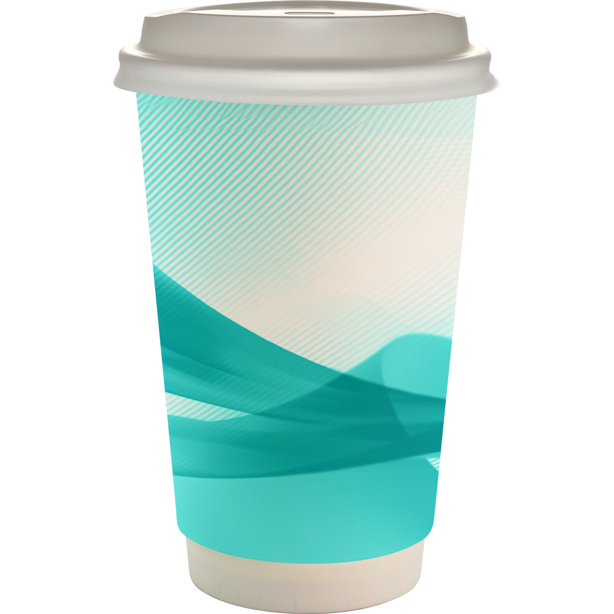 16 oz. Full Color Groovy Paper Cup With Lid 1