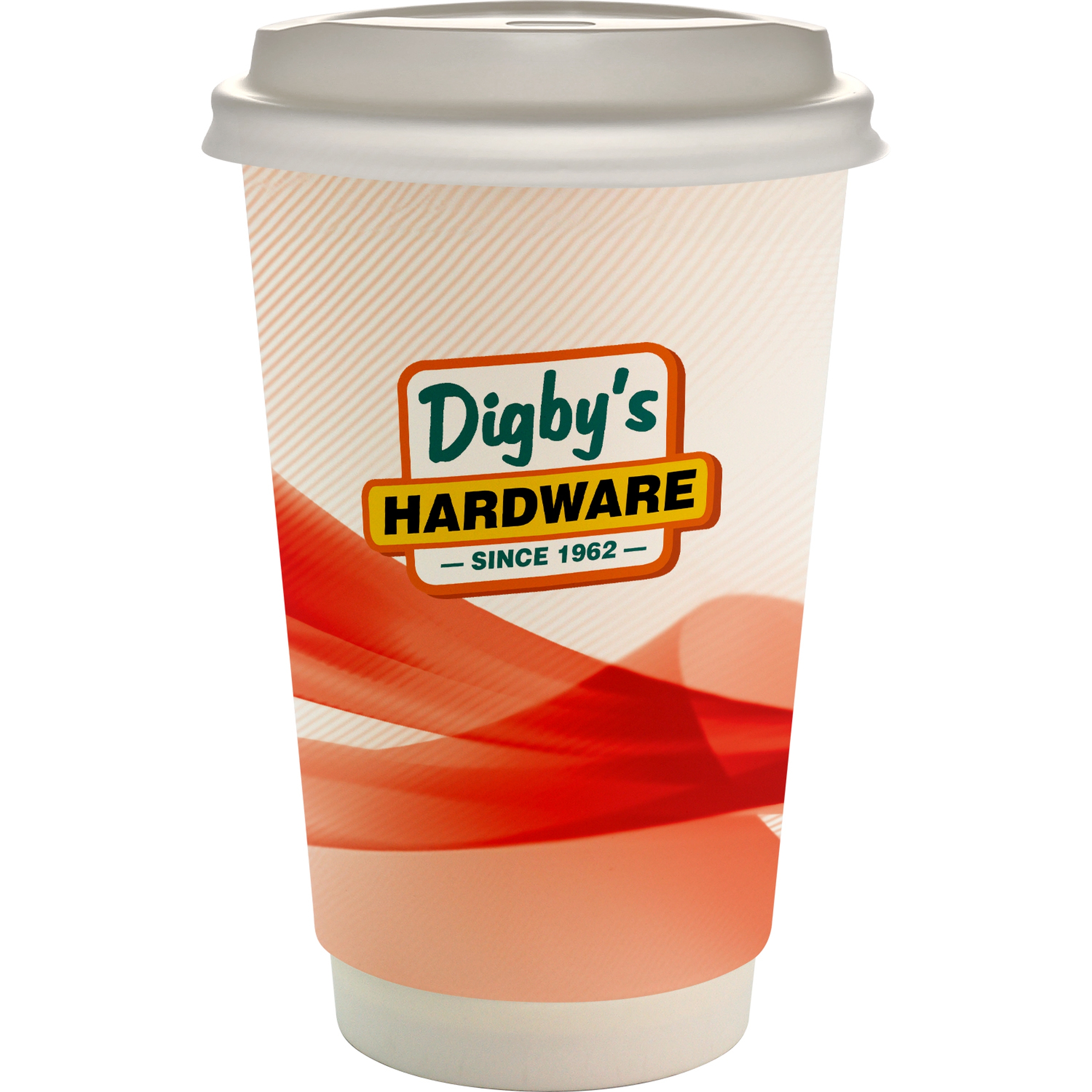 16 oz. Full Color Groovy Paper Cup With Lid 1