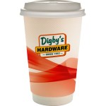 16 oz. Full Color Groovy Paper Cup With Lid - red 16 oz. Full Color Groovy Paper Cup With Lid - red